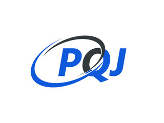 PQJ letter creative modern elegant swoosh logo design