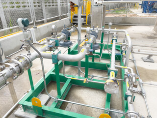 Liquefied Natural Gas Pipes and Valve in LNG Station