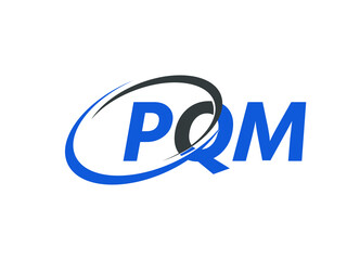PQM letter creative modern elegant swoosh logo design