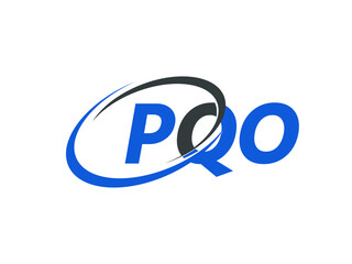 PQO letter creative modern elegant swoosh logo design