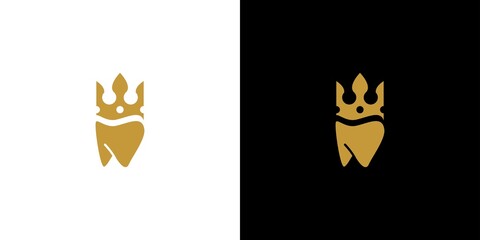 Modern and attractive tooth king logo design