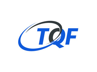 TQF letter creative modern elegant swoosh logo design