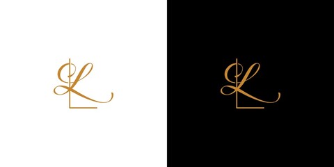 Modern and luxury letter LL initials logo design
