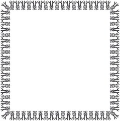 square frame. Circle Ornamental decorative frame with floral element 