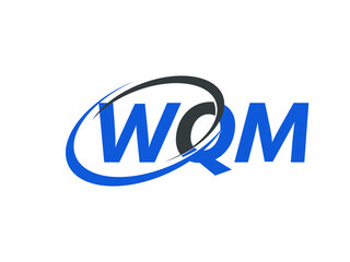 WQM letter creative modern elegant swoosh logo design