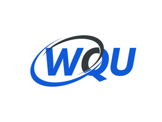 WQU letter creative modern elegant swoosh logo design