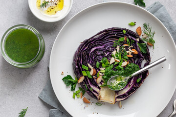 roasted red cabbage steak