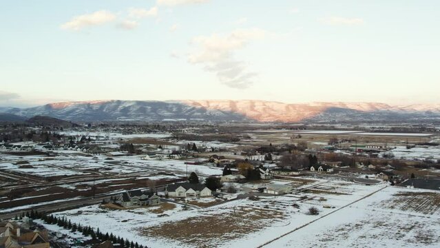 Houses in Rural Midway and Heber Cities in Wasatch County, Utah - Aerial