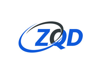 ZQD letter creative modern elegant swoosh logo design