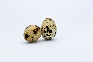 quail eggs on a white background