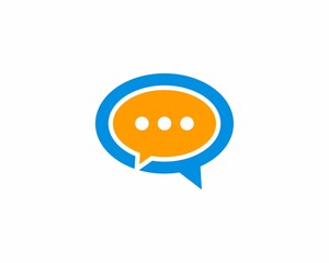 Two bubble chat connection logo