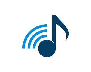 Music note with wifi symbol