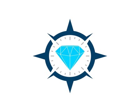 Modern compass with diamond inside