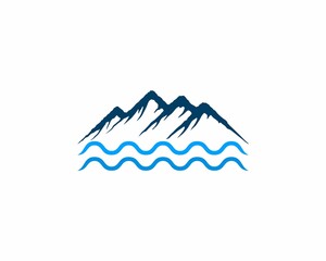 Obraz premium Blue mountain on the water logo