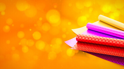 pretty gift wrapping paper on vivid background - abstract 3D rendering