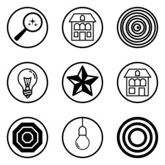 Fototapeta premium Circles Flat Icon Set Isolated On White Background