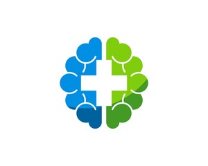 Fototapeta premium Brain with medical medical cross health inside