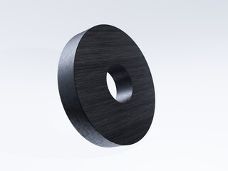 3D Rendering Ferrite Magnet isolated on white