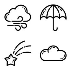 Weather Flat Icon Set Isolated On White Background