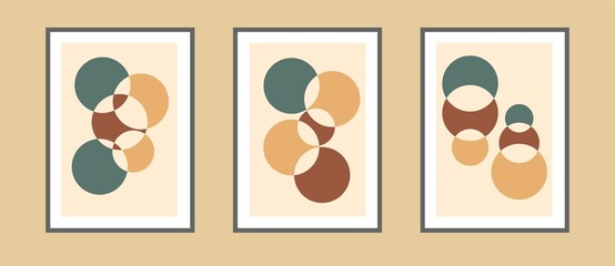 Fototapeta na wymiar Set of trendy abstract aesthetic minimalist artistic hand drawn composition
