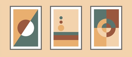 Set of trendy abstract aesthetic minimalist artistic hand drawn composition