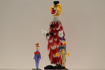 handmade glass clowns ornament