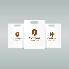 Empty coffee bag packaging mockup set with clip tape Can be used for your designs, presentations, promotions and advertisements.