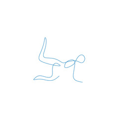 One line man practicing yoga. Healthy lifestyle concept design. Hand drawn vector illustration