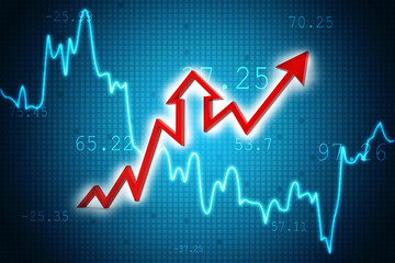 3d rendering business graph and documents. Stock market chart. Business graph background, Financial Background