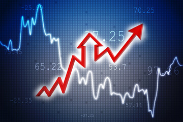 3d rendering business graph and documents. Stock market chart. Business graph background, Financial Background