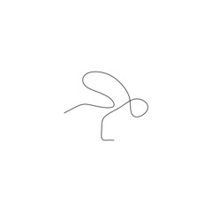 One line man practicing yoga. Healthy lifestyle concept design. Hand drawn vector illustration