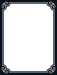 Vector border frame. Background or book page. Simple rectangular billboard, plaque, signboard or label 