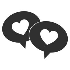 Heart shape on speech bubble icon. Heart shape in message bubble. love sign. Valentine's day symbol