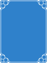 Blue border frame board. Vector background or book page. Simple rectangular billboard, plaque, signboard or label