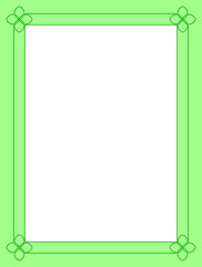 Green border frame board. Vector background or book page. Simple rectangular billboard, plaque, signboard or label 