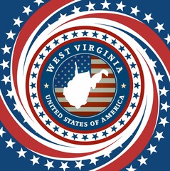 USA flag and map state
