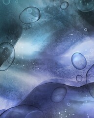 Abstract blue purple liquid fluid art alcohol inks splash watercolor background 