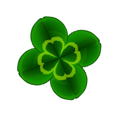 Leaf of a clover symbol of Ireland, vector illustration.