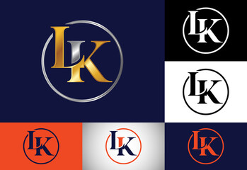 Initial Monogram Letter L K Logo Design Vector Template. LK Letter Logo Design