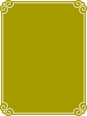Yellow border frame board. Vector background or book page. Simple rectangular billboard, plaque, signboard or label