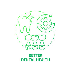 Better dental health green gradient concept icon. Cosmetic dentistry abstract idea thin line illustration. Regular teeth examination and cleaning. Isolated outline drawing. Myriad Pro-Bold font used
