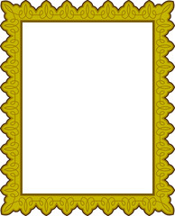 Yellow border frame board. Vector background or book page. Simple rectangular billboard, plaque, signboard or label