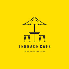terrace cafe logo vector illustration