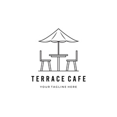terrace cafe logo vector illustration