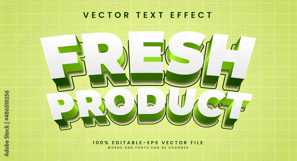 Poster fresh product editable vector text effect with minimalis concept.