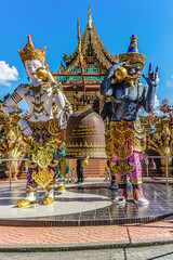 Fototapeta premium stunning art statues at a country temple in northern thailand