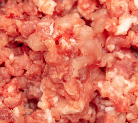 Minced meat and fat as background.