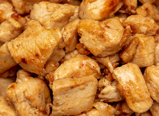 Fried chicken meat as background.