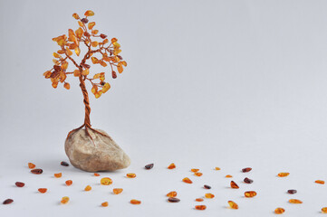 Handmade bead wire bonsai tree