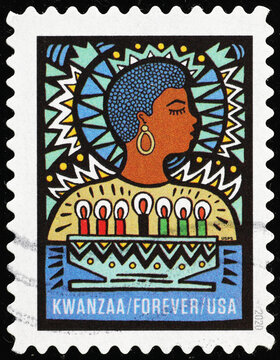 Kwanzaa celebrated on american stamp